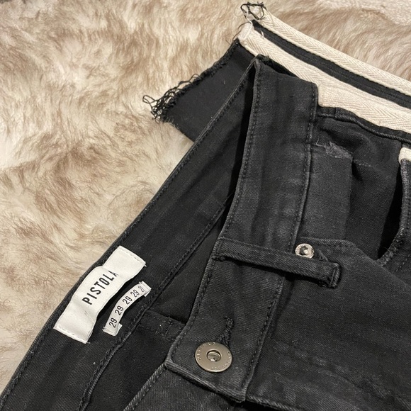 PISTOLA black denim with white double piping - Picture 3 of 5